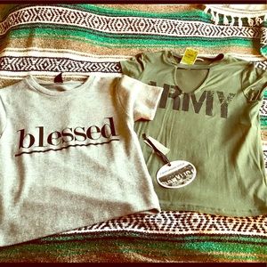 Sell together. Both med. grey one is crop top NWT